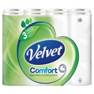 Velvet White Bathroom Tissue White 24 Roll
