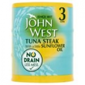 John West No Drain Tuna Steak in Sunflowe