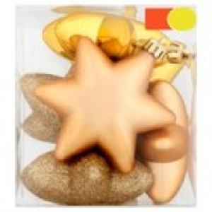 Morrisons 6 Gold Star Baubles