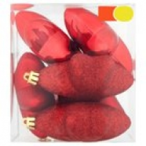 Morrisons 6 Red Star Baubles