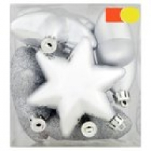 Morrisons 6 Silver Star Baubles