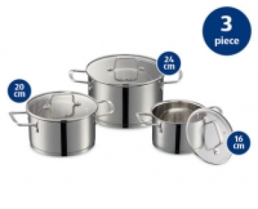 3-Piece Stainless Steel Pan Set
