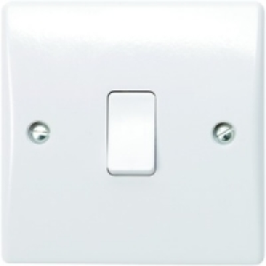 Wickes 10A Light Switch 1 Gang 2 Way White Slimline 6 Pack