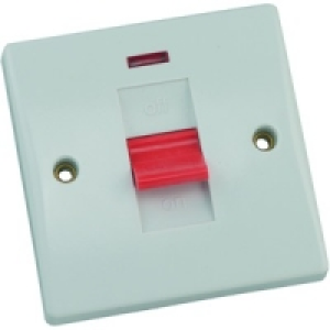Wickes 45A Switch 1 Gang Slimline White
