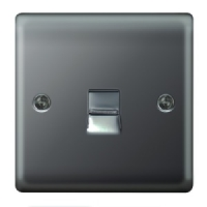 Wickes Telephone Socket Master 1 Gang Black Nickel Raised Pl £7.99