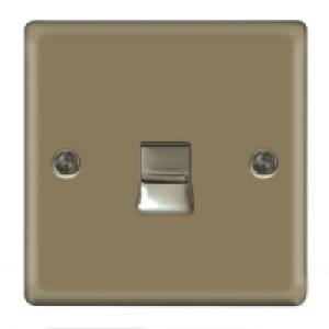 Wickes Telephone Socket Master 1 Gang Pearl Nickel Raised Pl £7.99
