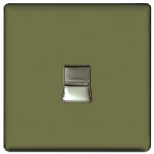 Wickes Telephone Socket Master 1 Gang Pearl Nickel Screwless
