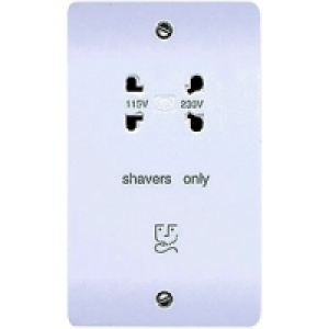 MK Dual Voltage Shaver Socket 2 Gang White K0701PPK