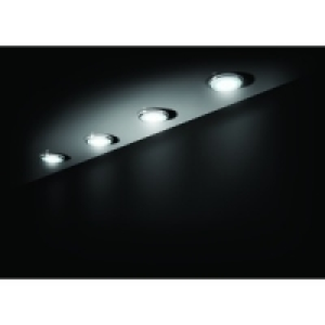 Wickes Ella White LED Under Cabitnet Light Kit Chrome 4 Pack
