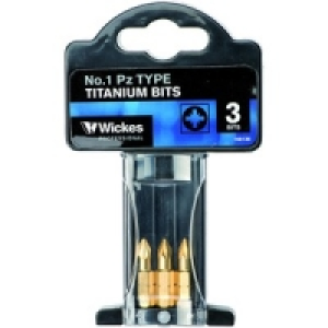 Wickes Titanium Screwdriver Bit Pozi No1 25mm Pack 3