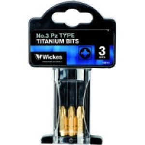 Wickes Titanium Screwdriver Bit Pozi No3 25mm Pack 3 £2.99