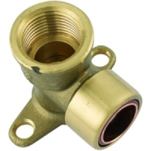 Wickes Copper Pushfit Wallplate Elbow 12x 15mm