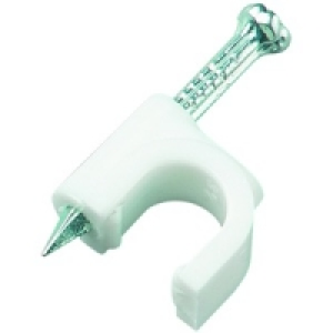 Wickes Coaxial Cable Clips White 100 Pack