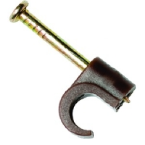 Wickes Coaxial Cable Clips Brown 100 Pack