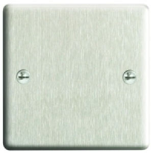 Wickes Blanking Plate 1 Gang Brushed Steel Raised Plate