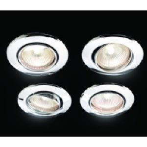 Wickes Halogen Tilt Downlight Chrome 4 Pack £19.99