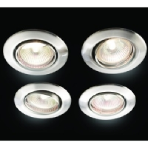 Wickes Halogen Tilt Downlight Brushed Chrome 4 Pack £19.99