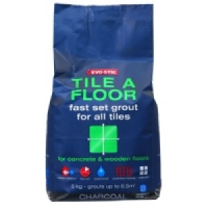 Evo-Stik Tile A Floor Fast Set Grout Charcoal 5kg