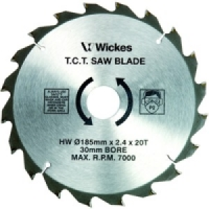 Wickes 20 Teeth Medium Cut Circular Saw Blade 185x30mm