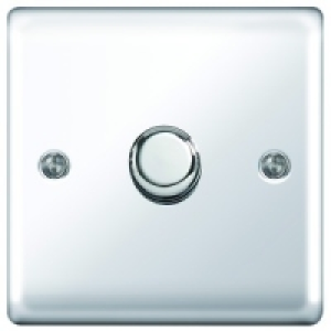 Wickes Dimmer Switch 1 Gang 2 Way 400W Polished Chrome Raise £11.99