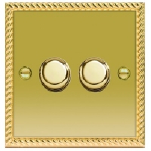 Wickes Dimmer Switch 2 Gang 2 Way 400W Polished Georgian Bra £15.49