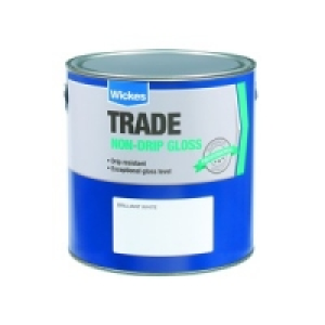 Wickes Trade Non-Drip Gloss Paint White 2.5L £16.49