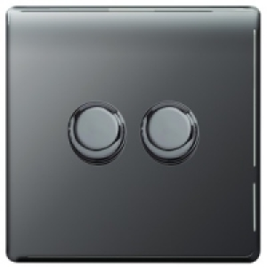 Wickes Dimmer Switch 2 Gang 2 Way 400W Black Nickel Screwles £26.99