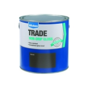 Wickes Trade Non-Drip Gloss Paint Black 2.5L £18.99