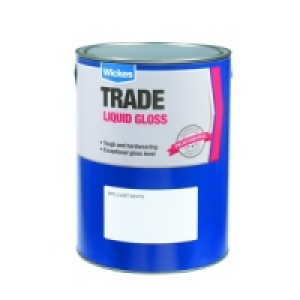 Wickes Trade Liquid Gloss Paint White 5L £27.99