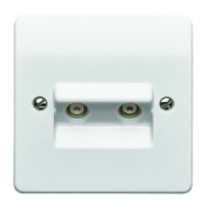 MK Twin Coaxial TV/FM Socket K3523RPWHI £4.49