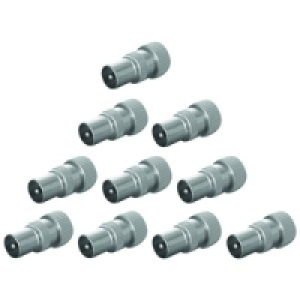 Wickes TV/FM Coaxial Alloy Plugs 10 Pack £8.14