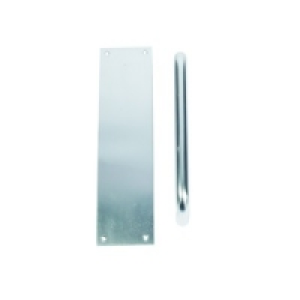 Wickes Pull Handle Flat Plate Satin Anodised Aluminium 229mm