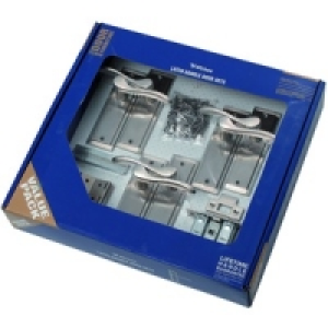 Wickes Lisbon Latch Handle Set Satin Nickel 3 Pack