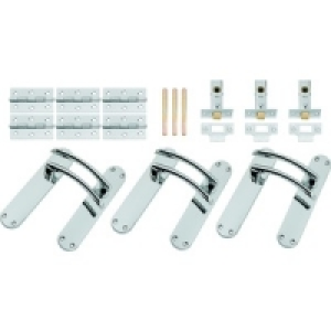 Wickes Singapore Latch Handle Chrome 3 Pack £34.99