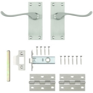 Wickes York Latch Handle Set Satin Nickel £12.99