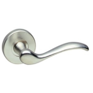 Urfic Geneva Lever Round Rose Latch Handle Satin Nickel &pound;14.89