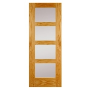 Wickes Marlow Internal Oak Veneer Door Opaque Glazed 4 Panel £129.00