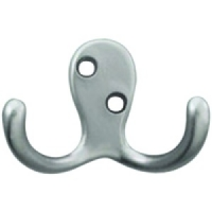 Wickes Two Prong Hook Satin Nickel