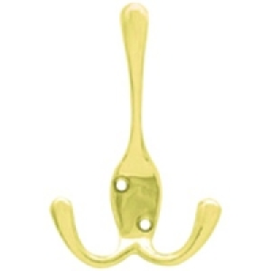 Wickes Three Prong Hook Brass