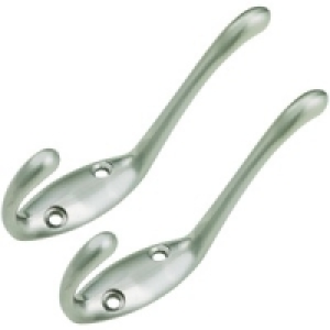 Wickes Hat And Coat Hook Satin Nickel 2 Pack
