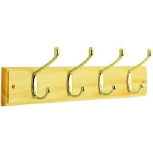 Wickes Light Duty Hook Rail Pine/Brass 450mm £9.49
