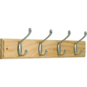 Wickes Light Duty Hook Rail Pine/Nickel 450mm £9.49