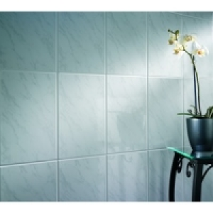 Wickes  Wickes Carrara Grey & White Gloss Ceramic Wall Tile 297x197m