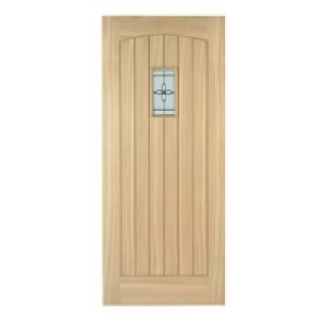 Wickes Croft External Oak Veneer Door Glazed 1981x762mm