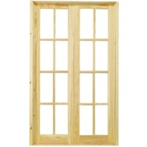 Wickes Newland Internal French Door Set Pine Glazed 8 Lite 2 &pound;219.00