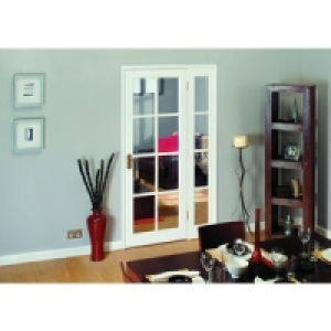 Wickes Newland Internal French Door with 1 Demi Panel Pine G