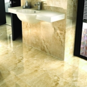 Wickes Nevada Dark Brown Gloss Marble Effect Ceramic Wall &