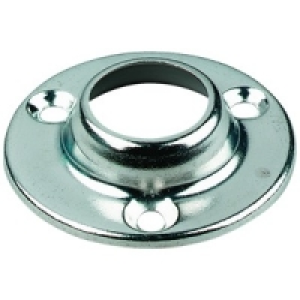Wickes Wardrobe Rail Heavy Duty Rod Socket Chrome 19mm 2 Pac £4.09