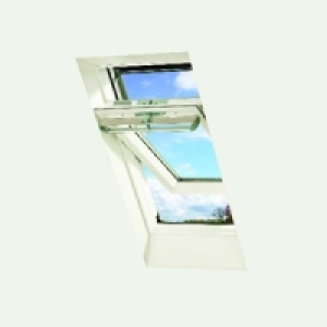 Wickes Roof Window White Centre Pivot Clear Glass 980x550mm