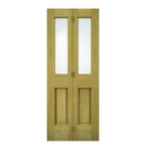 Wickes Cobham Internal Bi-fold Door Oak Veneer Glazed 4 Pane &pound;175.00